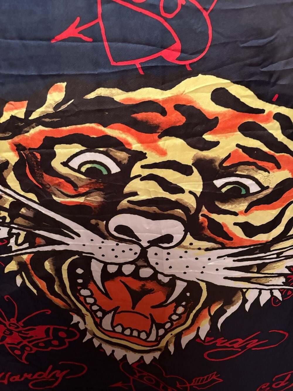 Ed Hardy Tiger Graphic Large Square Scarf O/S NWT - Picture 8 of 9